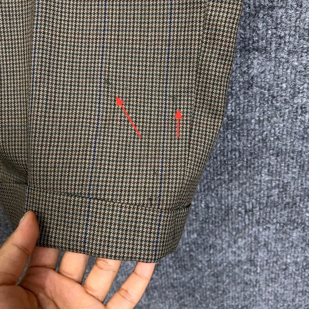 VINTAGE J Crew Oarsman Wool Dress Pants 34 Excellent Pleated Cuffed Houndstooth
